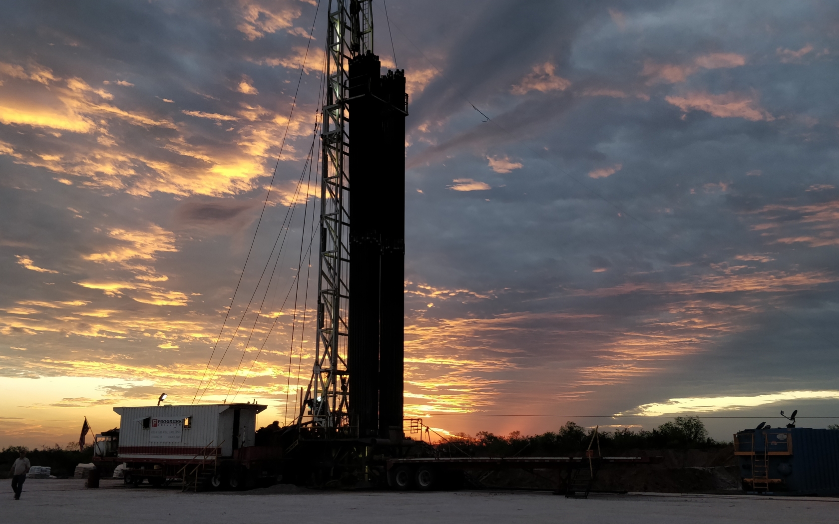 Everest Resource Company E#3 Progress Drilling Rig #3 sunset